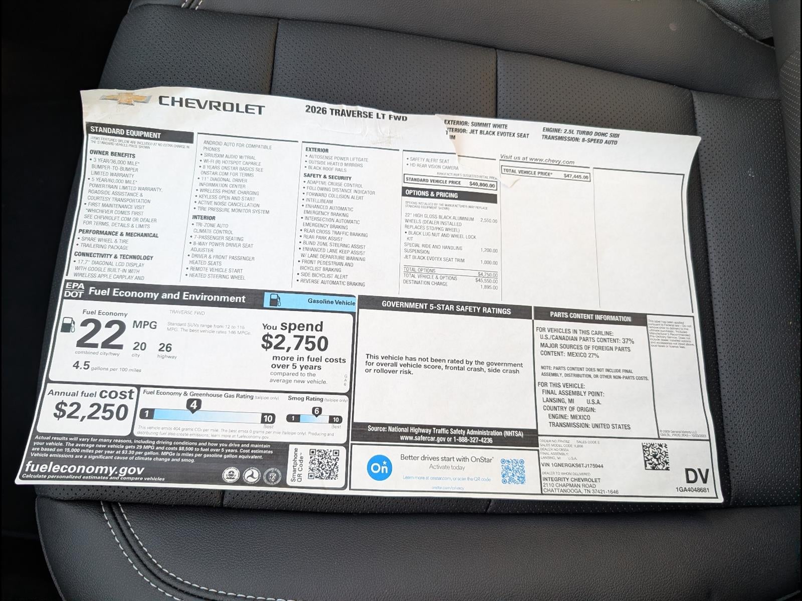 2026 Chevrolet Traverse LT