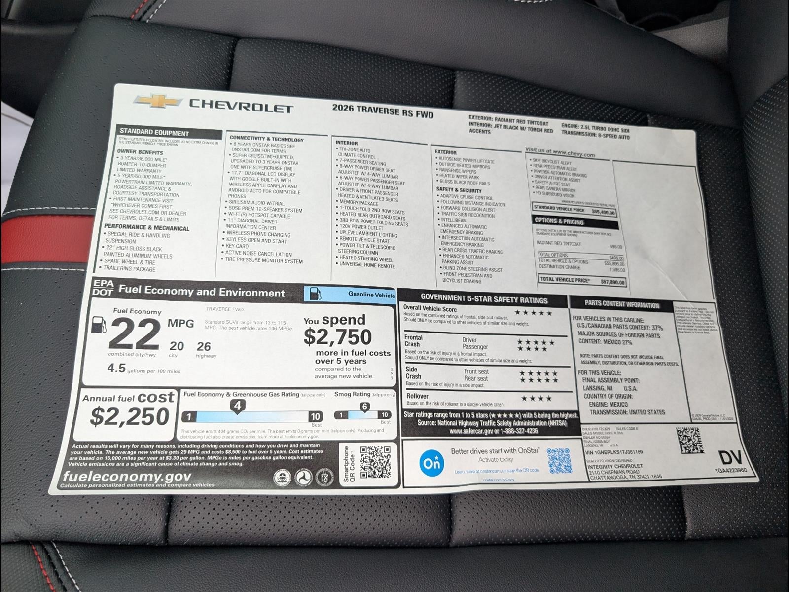 2026 Chevrolet Traverse RS