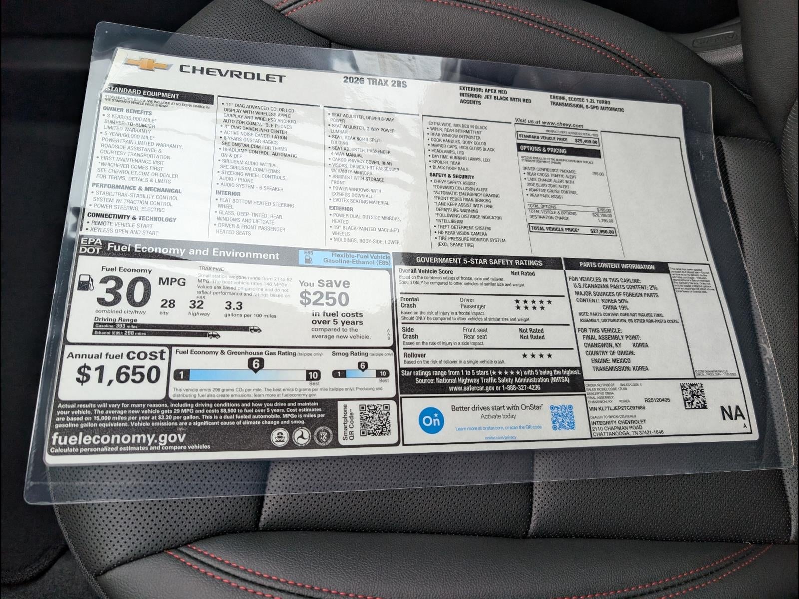 2026 Chevrolet Trax 2RS