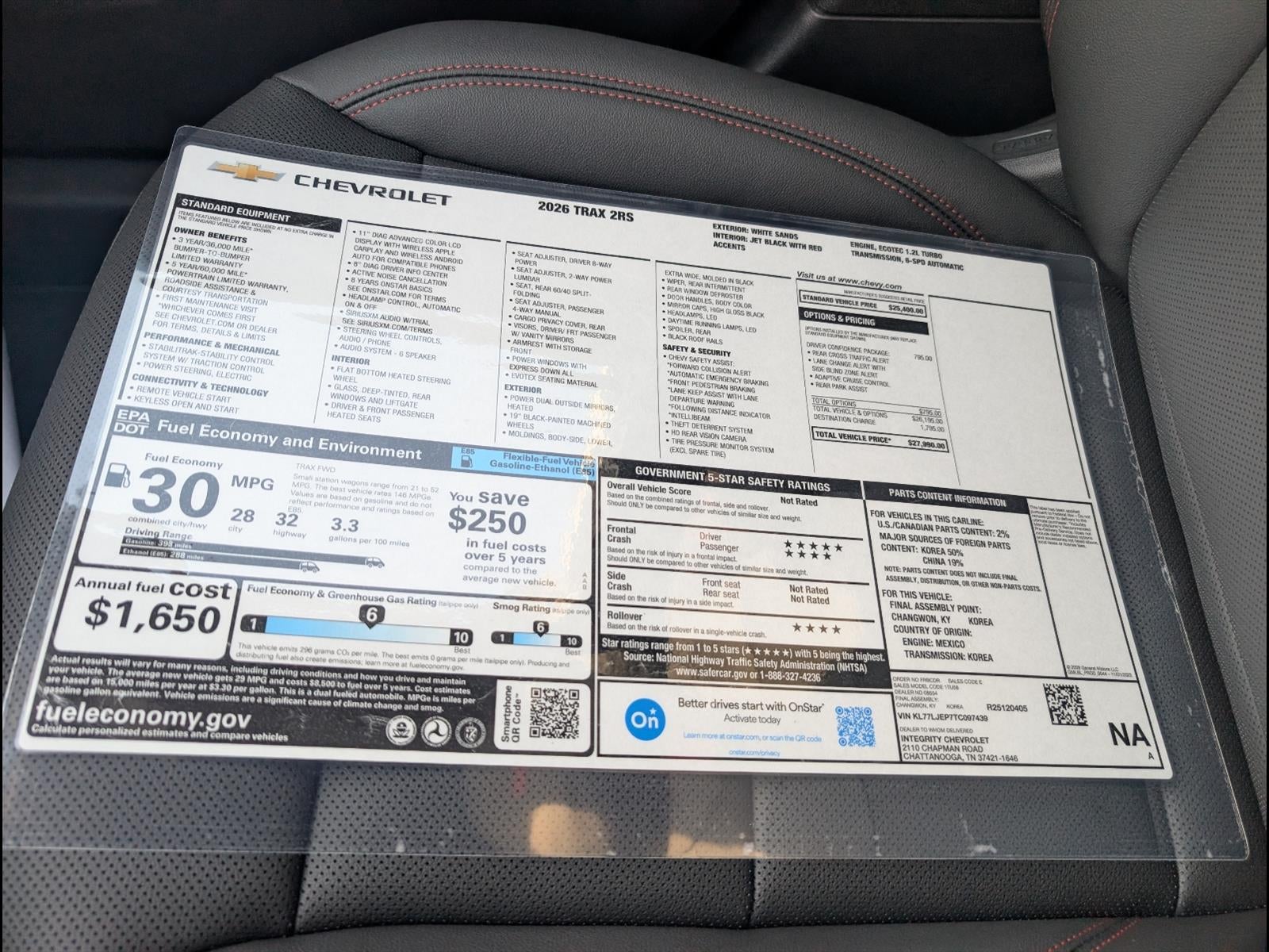 2026 Chevrolet Trax 2RS