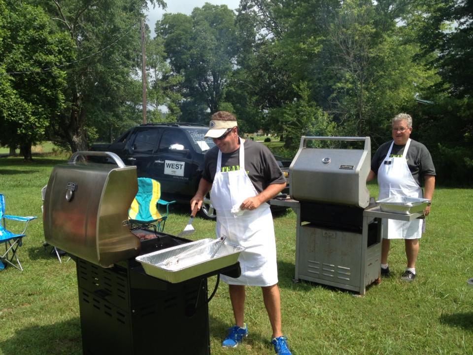 Sizzling food on the stove